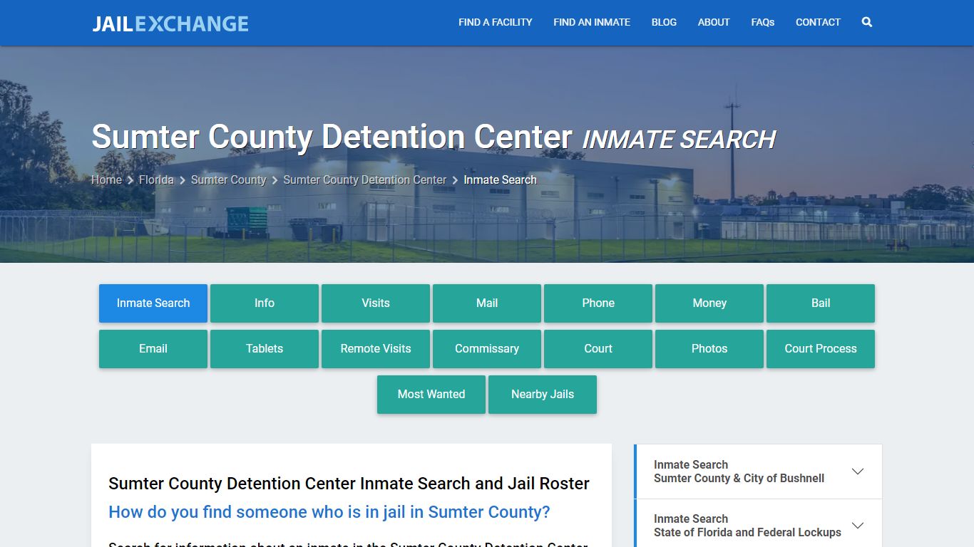 Sumter County Detention Center Inmate Search - Jail Exchange